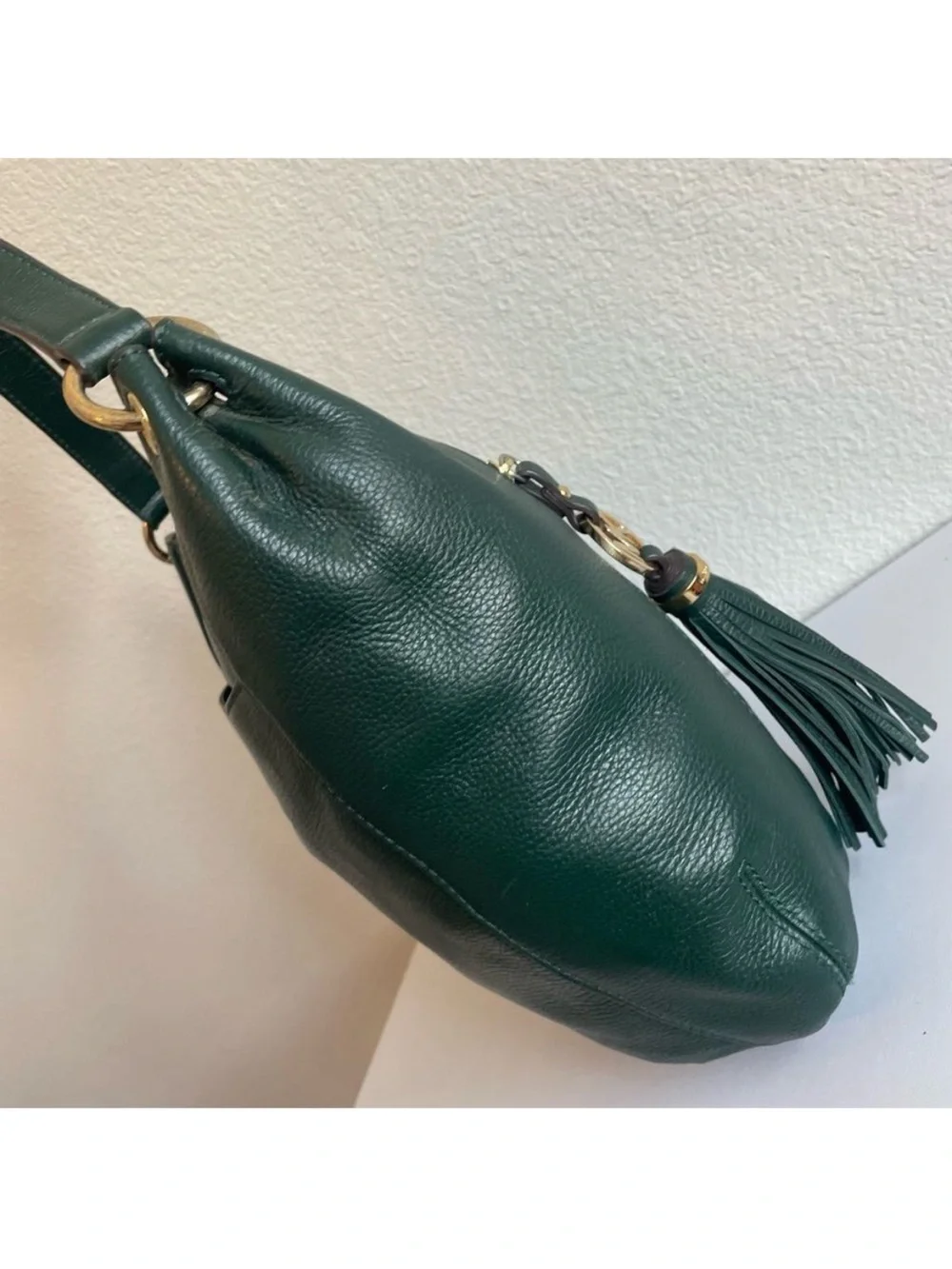 Michael Kors Green Leather Fulton Bedford Shoulder Bag Jet Set Selma